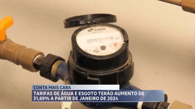 Tarifas de água e esgoto terão aumento de 31,69% a partir de janeiro de 2024