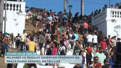  Eclipse: milhares de pessoas observam fenômeno na Praça Maria Aragão, em São Luís