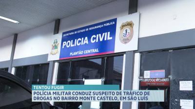  PM conduz suspeito de tráfico de drogas no bairro Monte Castelo